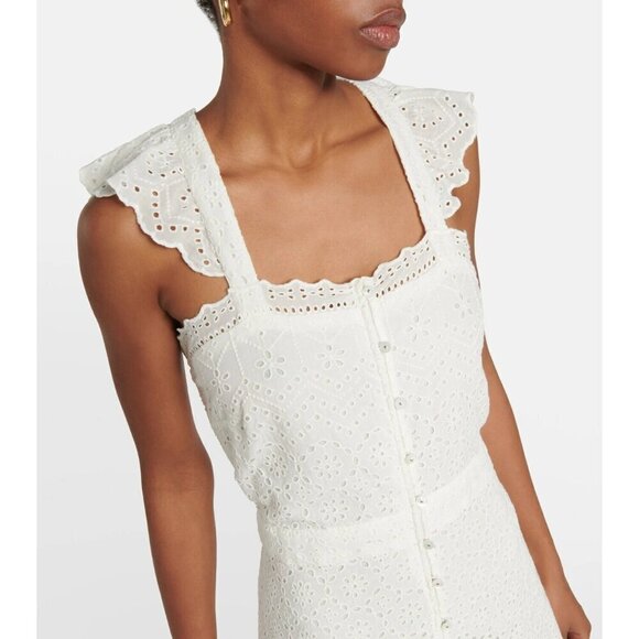 💕VERONICA BEARD💕 Aislin Broderie Anglaise Eyelet Cotton Maxi Dress White 6 NWT - Picture 6 of 16